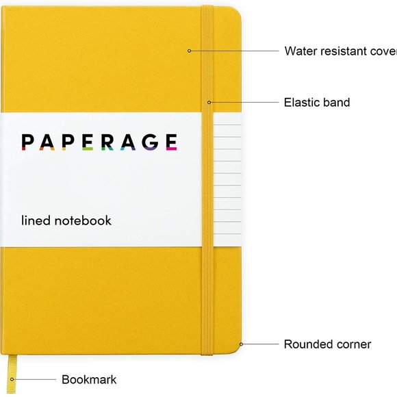 Paperage Other - Paperage Yellow Hard Cover Lined Journal Notebook
